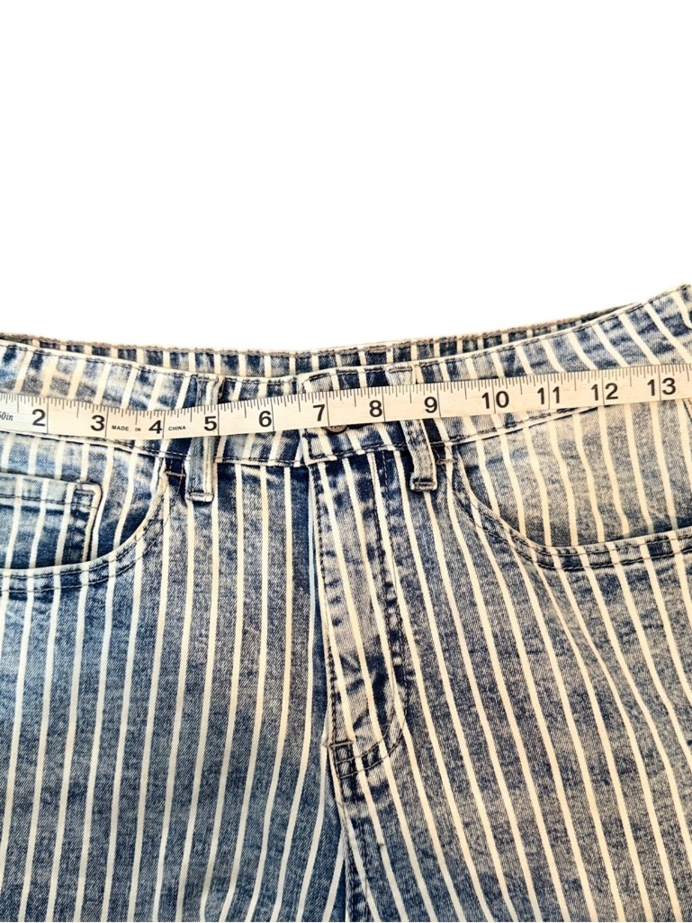 Willow & Root Striped Flare Jeans Women’s 25x32 High Rise Wide Leg Denim Boho - Picture 7 of 10